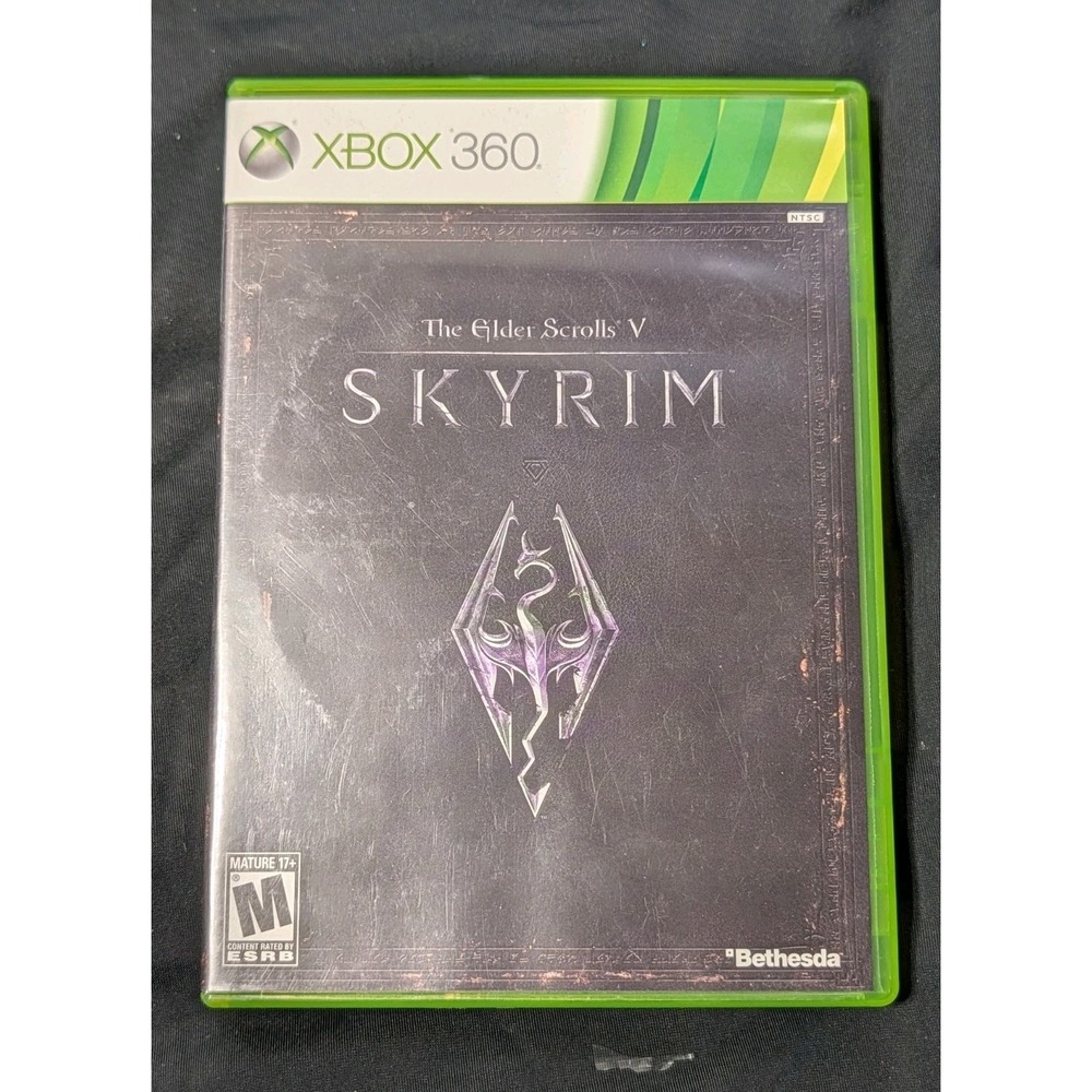 Skyrim Xbox 360 Game RPG Bethesda Complete CIB Includes World Map Tested